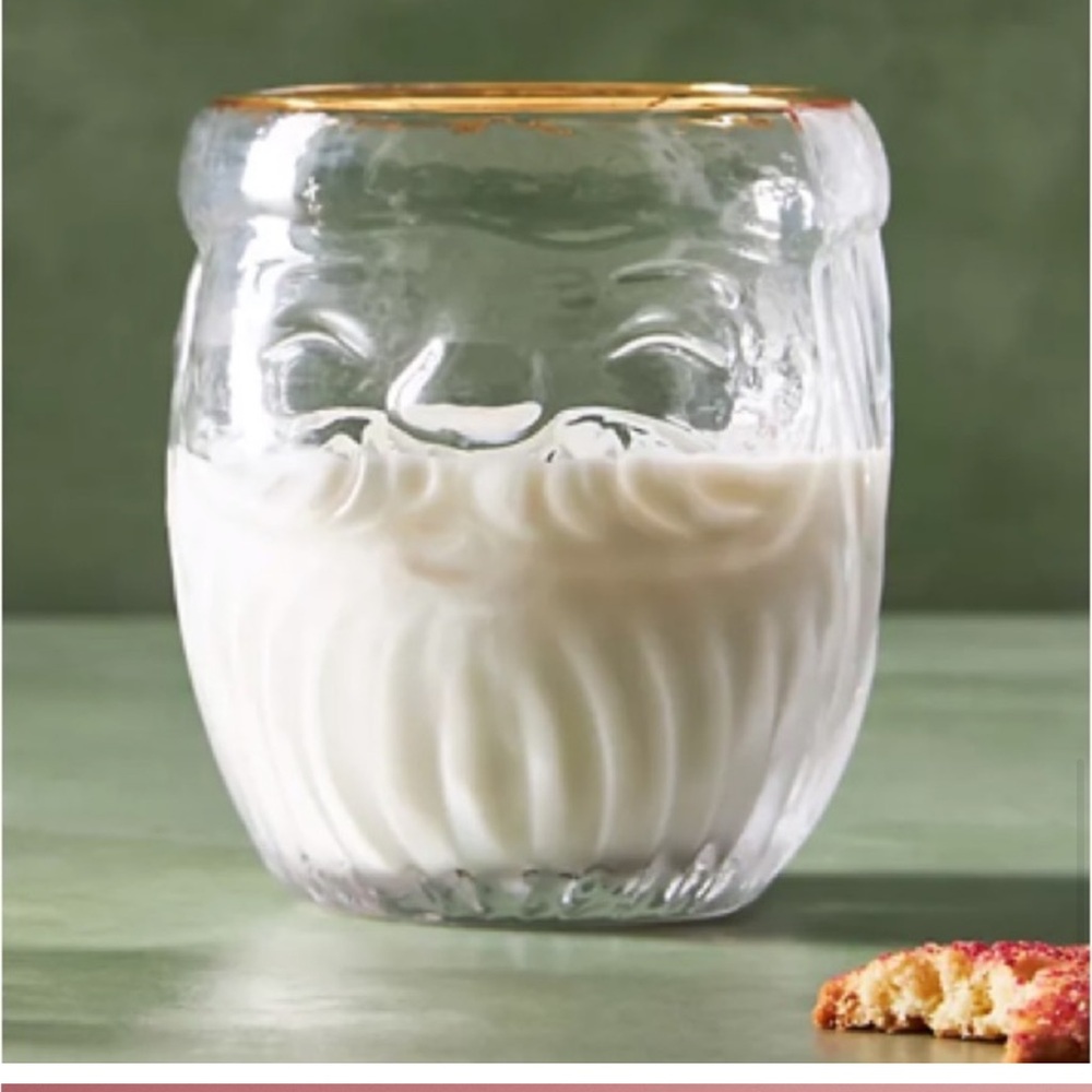 Vintage Clear Glass Santa Mug